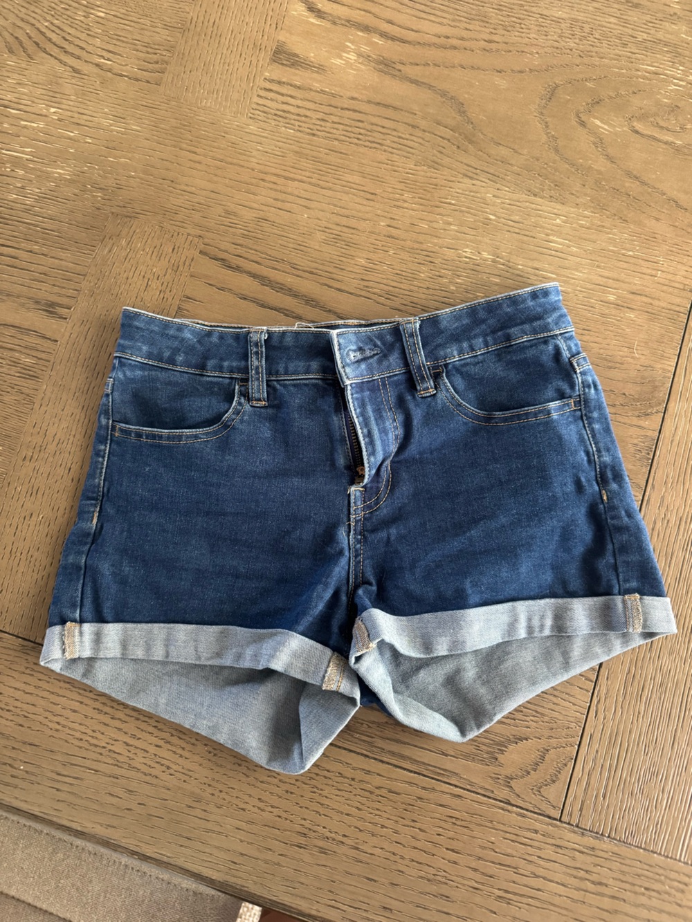 PacSun Dark Blue Denim Jean Shorts with Cuffed Hem